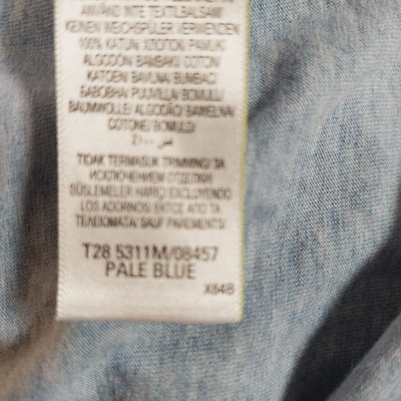 M&S Shirt Mens XL Pale Blue Short Sleeve Casual Lightweight Crewneck Tee - Picture 4 of 8